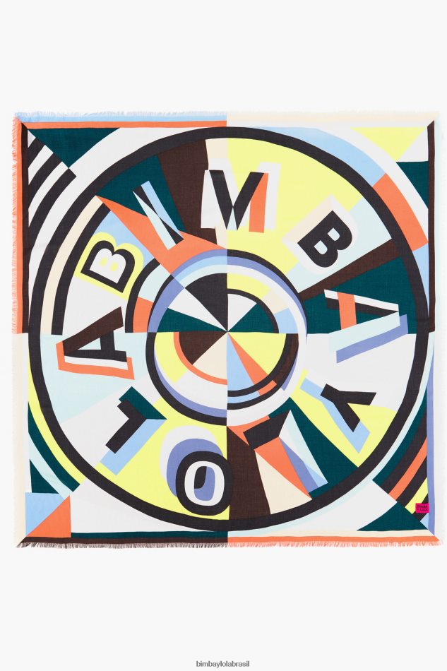 acessórios Bimba Y Lola xale logotipo geométrico amarelo P28JFH645
