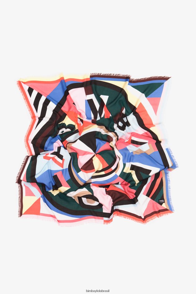 acessórios Bimba Y Lola xale logotipo geométrico coral P28JFH646
