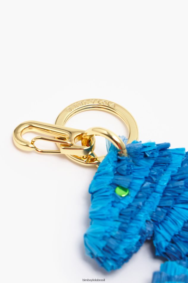 acessórios Bimba Y Lola chaveiro cavalo marinho ráfia azul P28JFH947