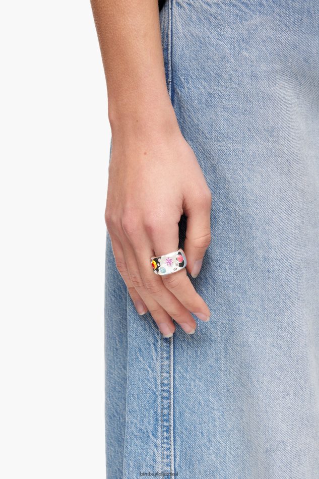 acessórios Bimba Y Lola anel de esmalte de cristal multicolorido P28JFH683
