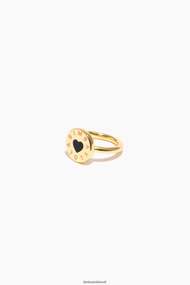 acessórios Bimba Y Lola anel de logotipo de coração dourado P28JFH804