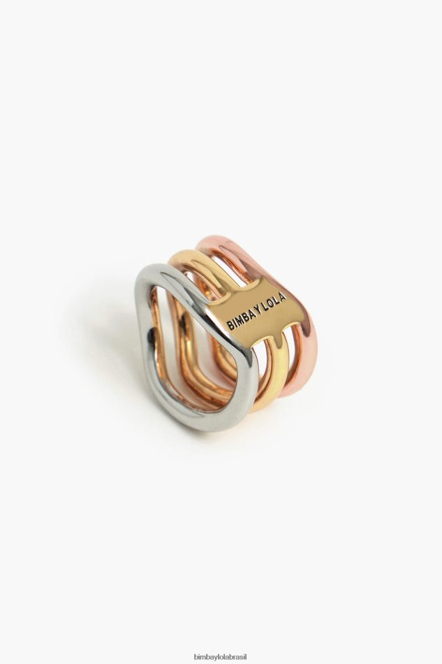 acessórios Bimba Y Lola anel de três tons multigold P28JFH844