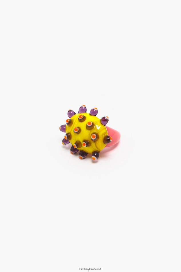 acessórios Bimba Y Lola anel de vidro amarelo P28JFH1152