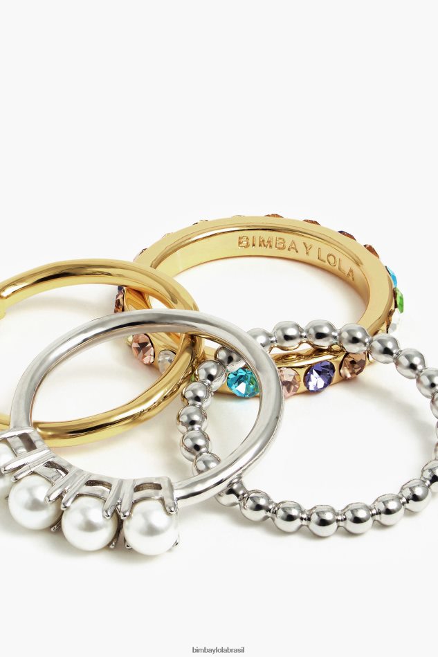acessórios Bimba Y Lola conjunto de anéis cristal P28JFH845