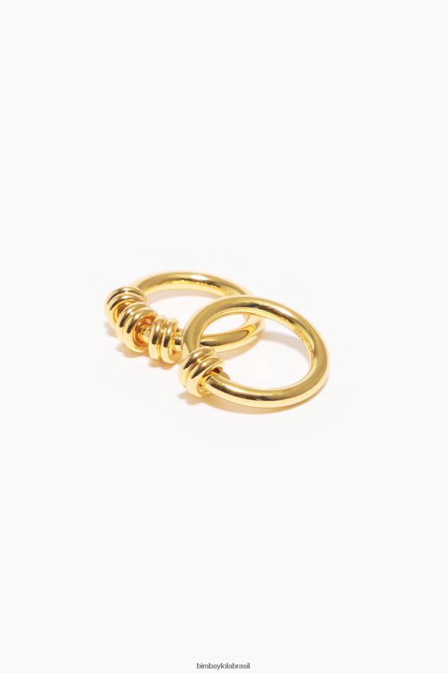 acessórios Bimba Y Lola conjunto de anéis em espiral dourado P28JFH821