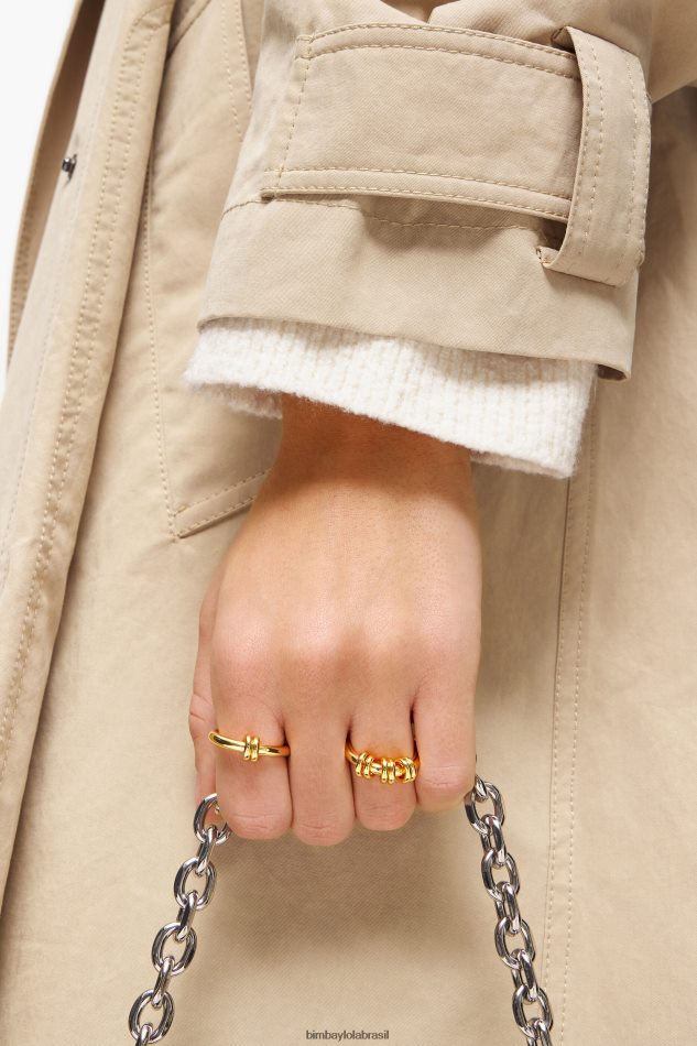 acessórios Bimba Y Lola conjunto de anéis em espiral dourado P28JFH821