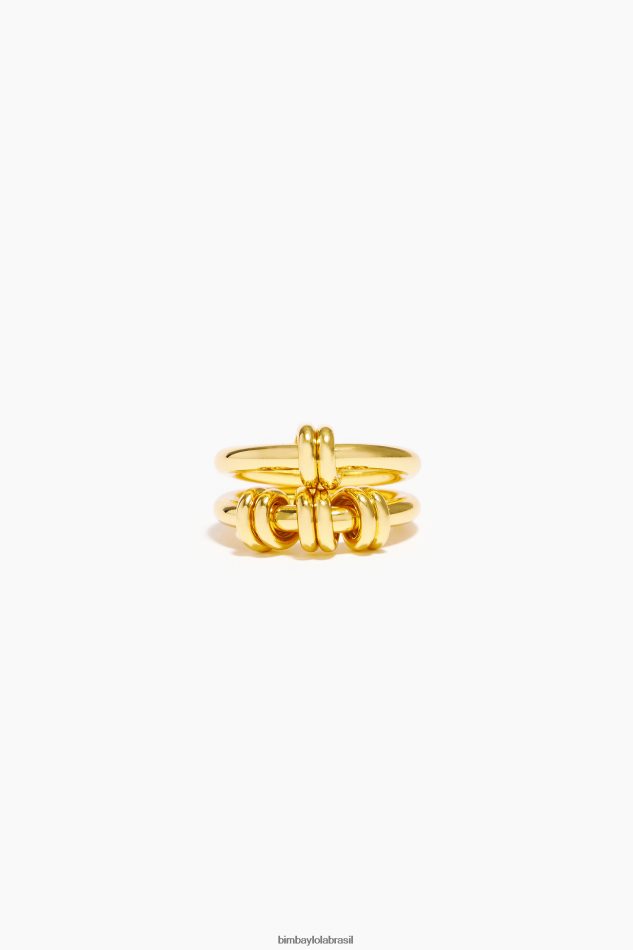 acessórios Bimba Y Lola conjunto de anéis em espiral dourado P28JFH821