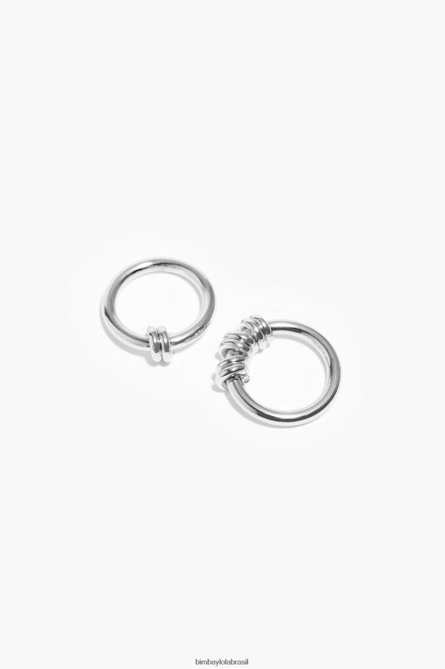 acessórios Bimba Y Lola conjunto de anéis em espiral prata P28JFH822