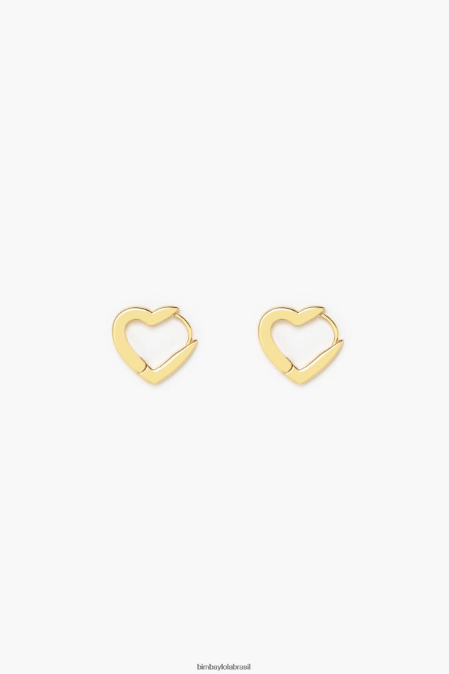 acessórios Bimba Y Lola brincos de argola de coração dourado P28JFH778