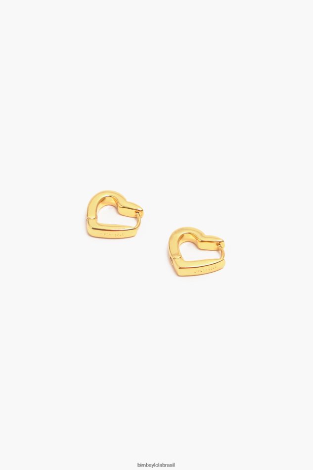 acessórios Bimba Y Lola brincos de argola de coração dourado P28JFH778