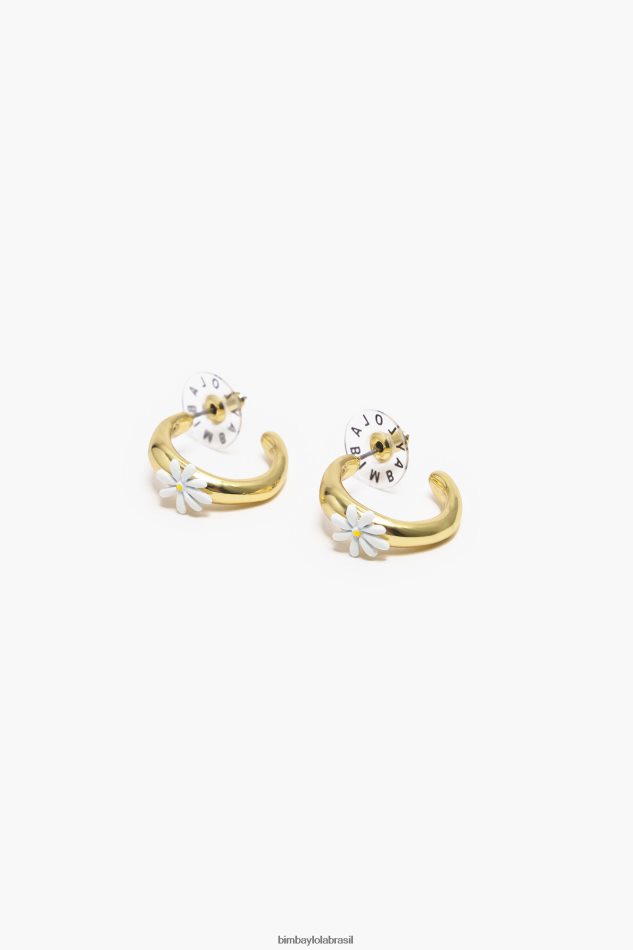 acessórios Bimba Y Lola brincos de argola de ouro flor P28JFH676