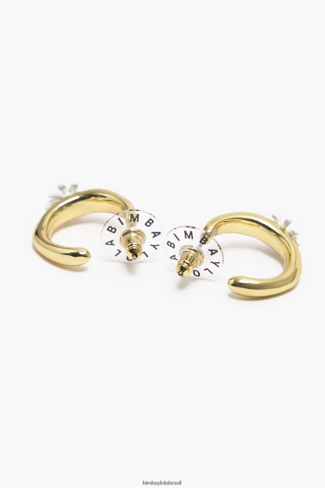 acessórios Bimba Y Lola brincos de argola de ouro flor P28JFH676