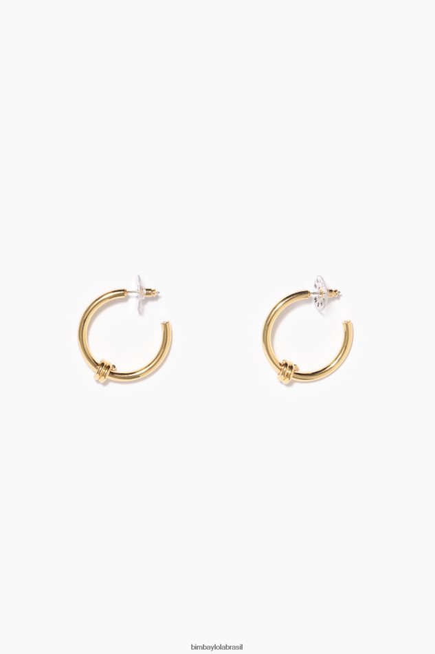 acessórios Bimba Y Lola brincos de argola em espiral dourado P28JFH817