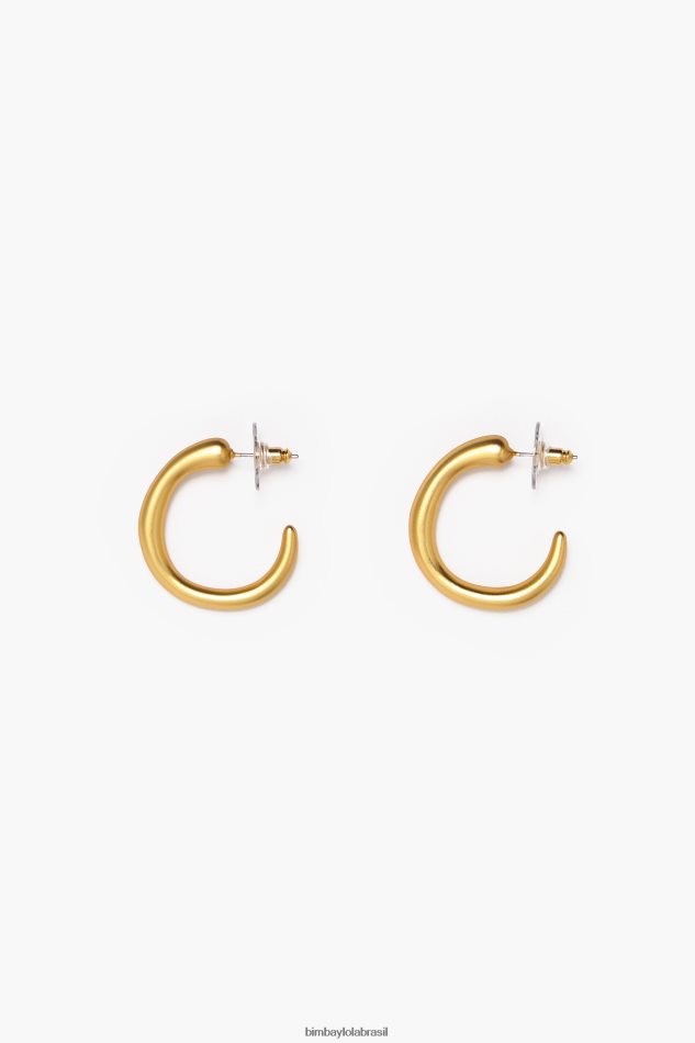 acessórios Bimba Y Lola brincos de argola maxi fosco ouro P28JFH760