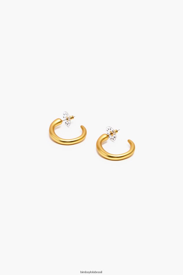 acessórios Bimba Y Lola brincos de argola maxi fosco ouro P28JFH760