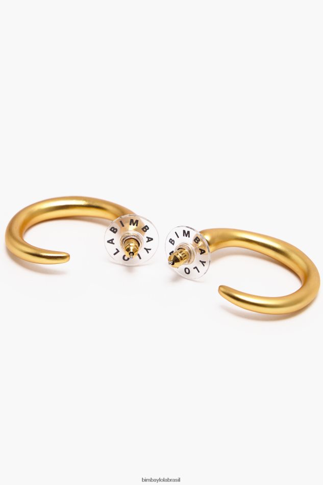acessórios Bimba Y Lola brincos de argola maxi fosco ouro P28JFH760