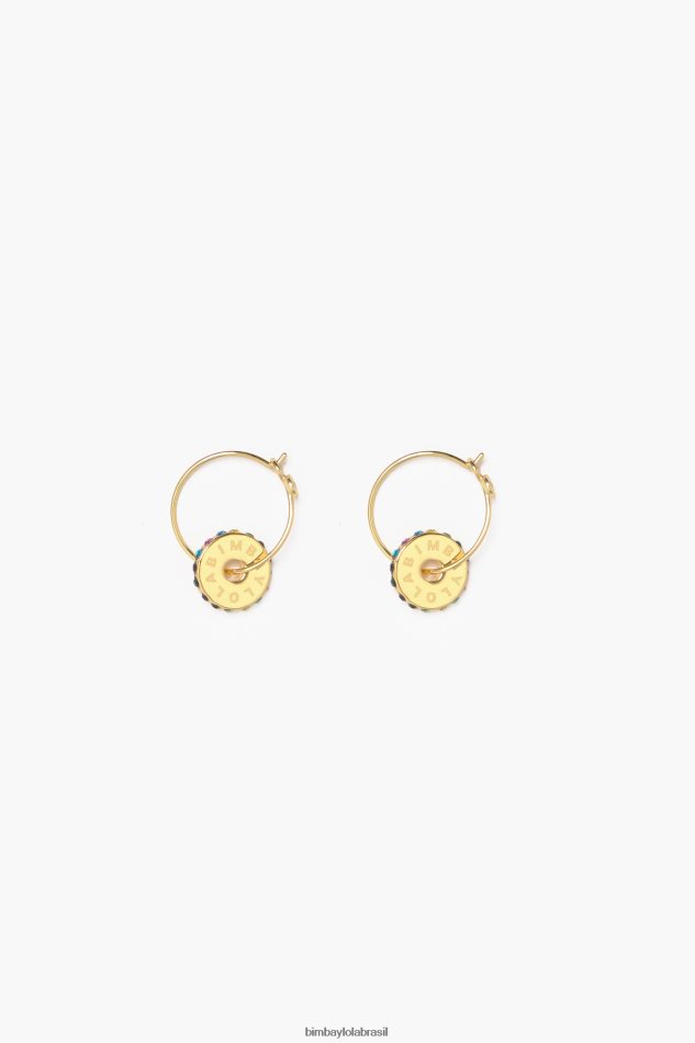 acessórios Bimba Y Lola brincos de argola pequenos rosa P28JFH812