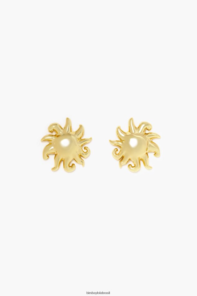 acessórios Bimba Y Lola brincos de sol dourado P28JFH706
