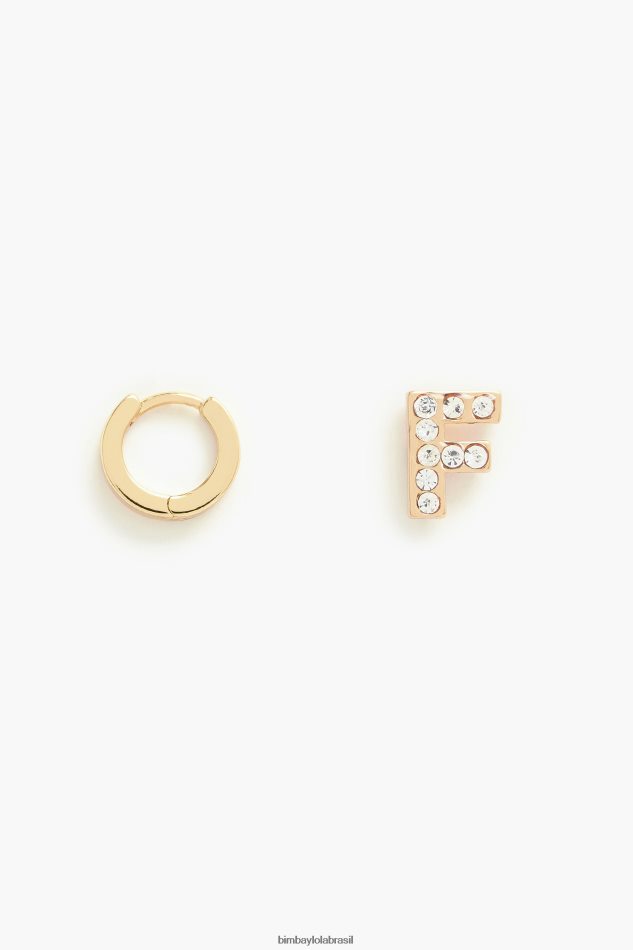 acessórios Bimba Y Lola mini brincos de argola com letras f P28JFH1154