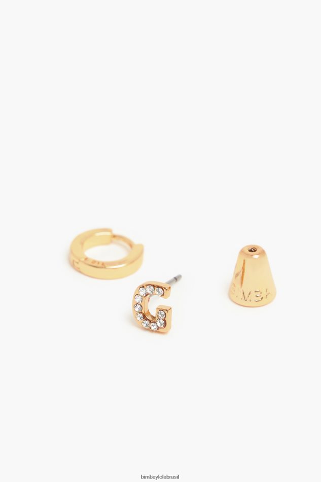acessórios Bimba Y Lola mini brincos de argola com letras g P28JFH1155