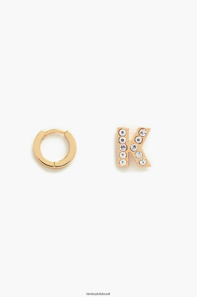 acessórios Bimba Y Lola mini brincos de argola com letras k P28JFH1159