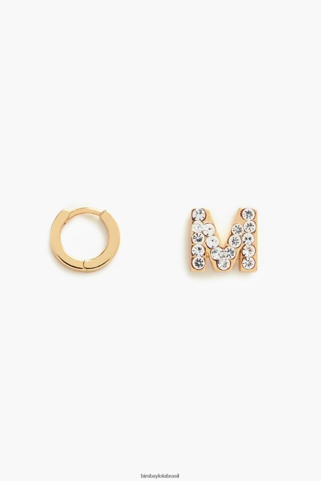 acessórios Bimba Y Lola mini brincos de argola com letras m P28JFH1161