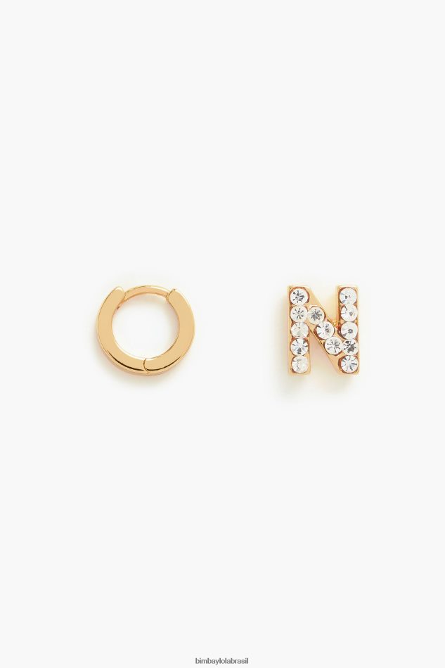 acessórios Bimba Y Lola mini brincos de argola com letras n P28JFH1162