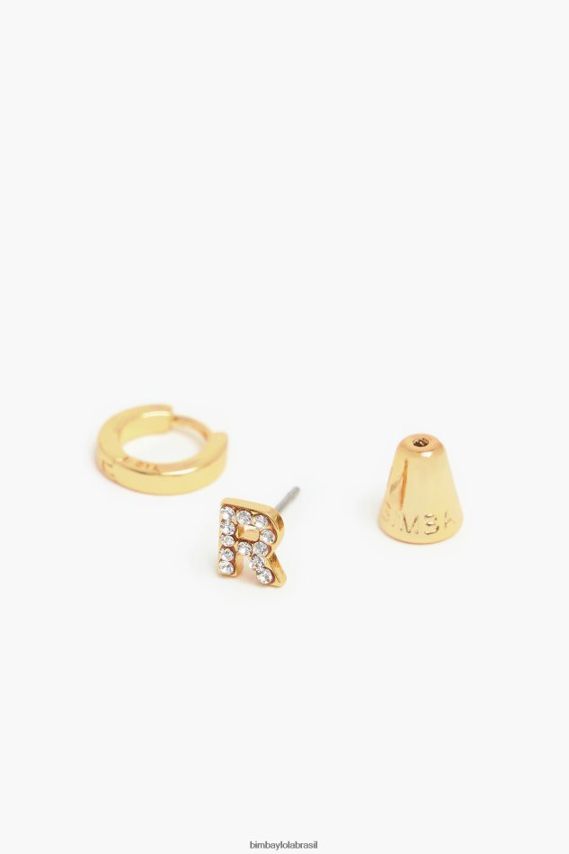 acessórios Bimba Y Lola mini brincos de argola com letras r P28JFH1166