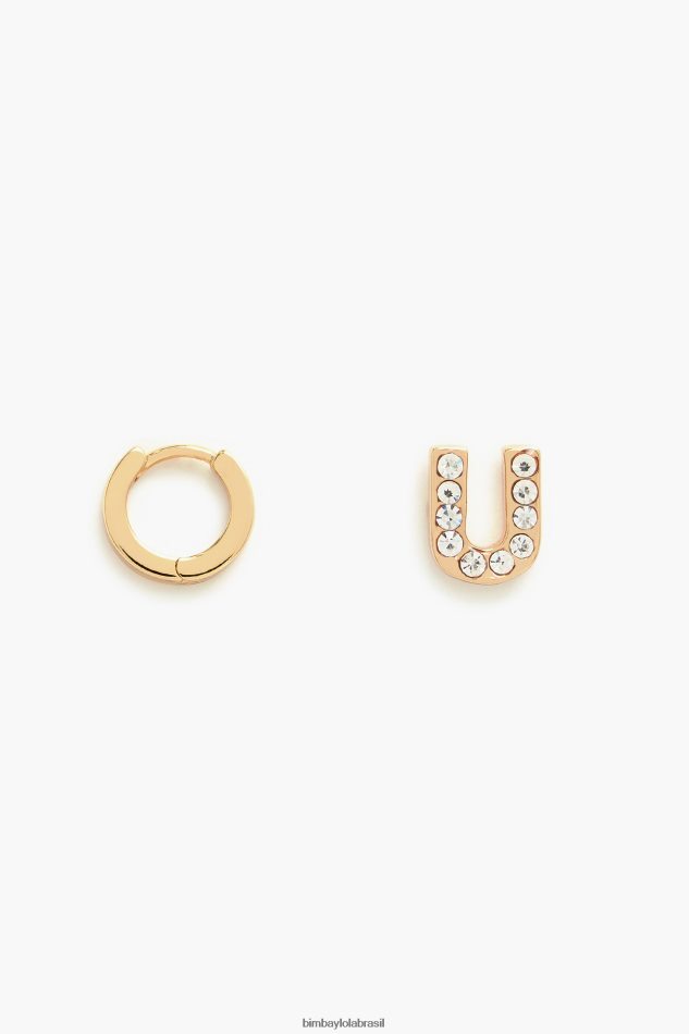 acessórios Bimba Y Lola mini brincos de argola com letras você P28JFH1169