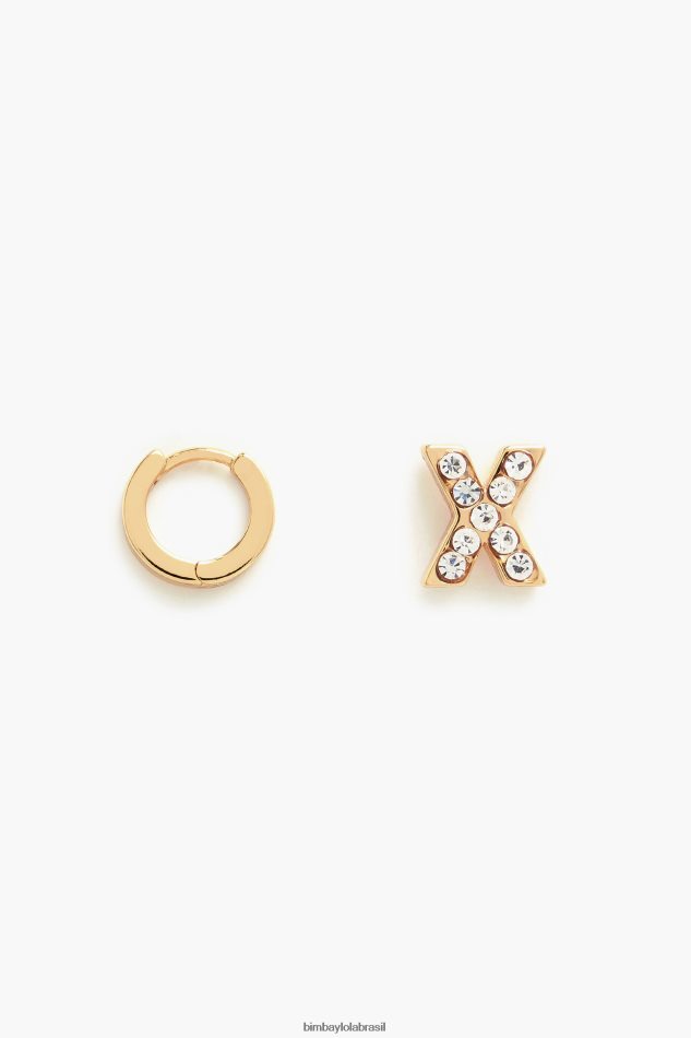 acessórios Bimba Y Lola mini brincos de argola com letras x P28JFH1172