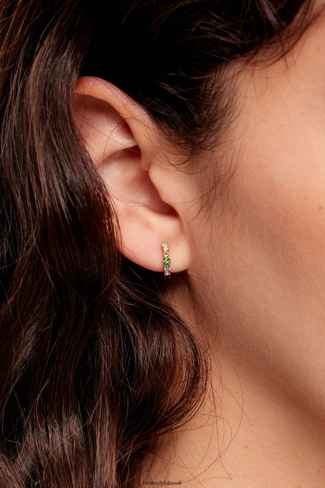 acessórios Bimba Y Lola mini brincos de argola dourado P28JFH718