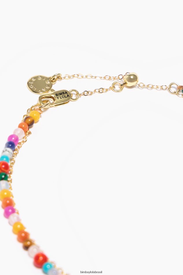 acessórios Bimba Y Lola colar corrente e pedras naturais multicolorido P28JFH690