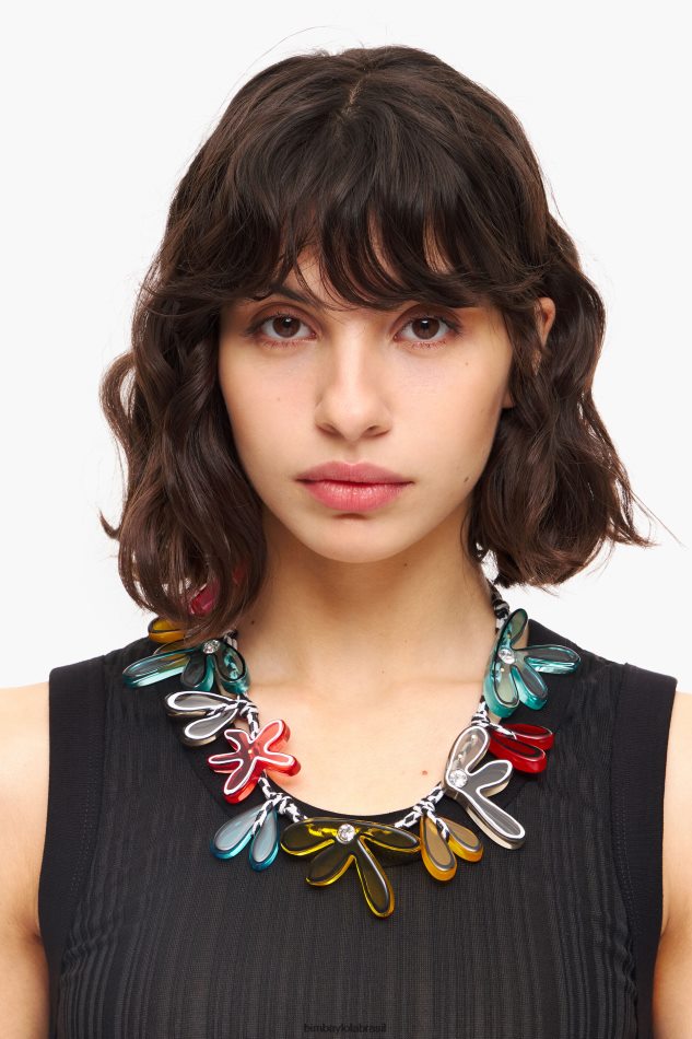 acessórios Bimba Y Lola colar de cordão de flores preto P28JFH743