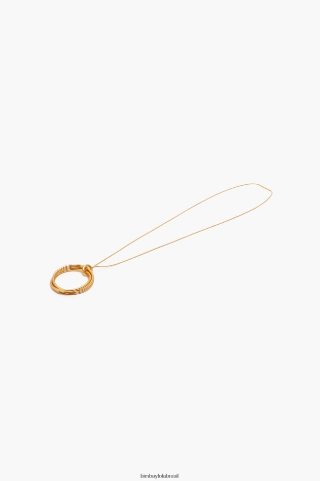 acessórios Bimba Y Lola colar de corrente de argola longa dourado P28JFH757