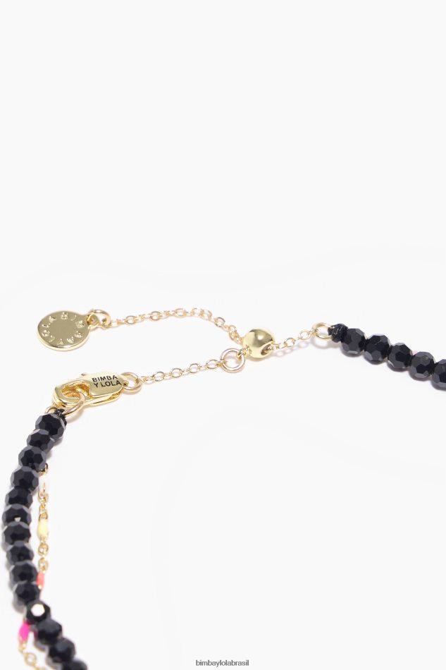 acessórios Bimba Y Lola colar de cristal facetado dourado P28JFH689