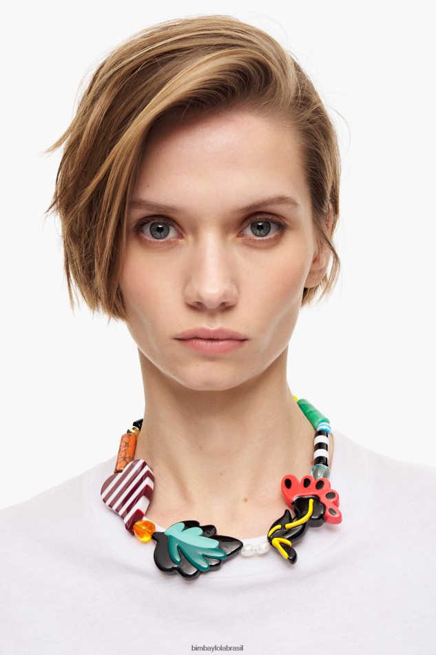 acessórios Bimba Y Lola colar de flores de resina multicolorido P28JFH807
