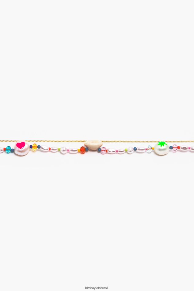 acessórios Bimba Y Lola colar de pérolas cristal multicolorido P28JFH790