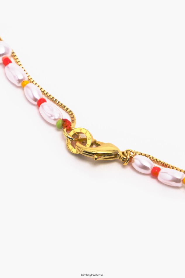 acessórios Bimba Y Lola colar de pérolas cristal multicolorido P28JFH790