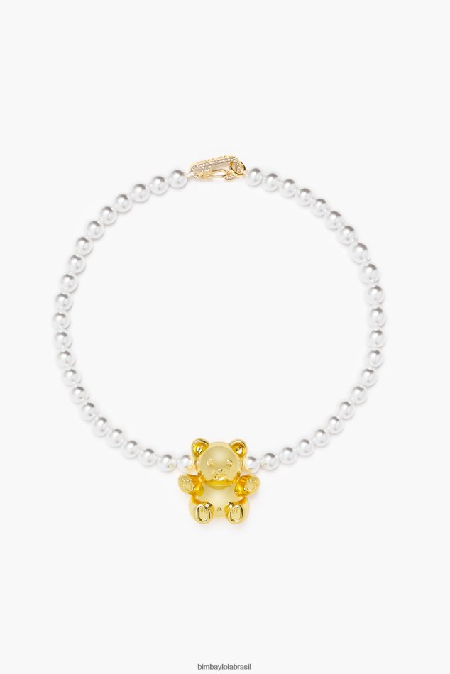 acessórios Bimba Y Lola colar de pérolas de ursinho dourado P28JFH795