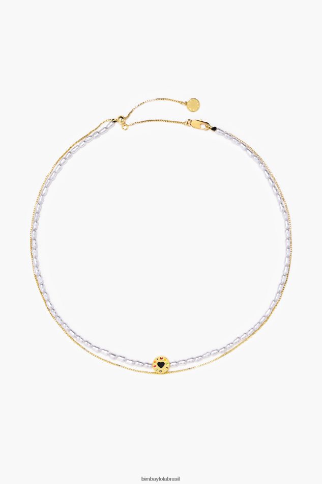 acessórios Bimba Y Lola colar de pérolas dourado P28JFH667