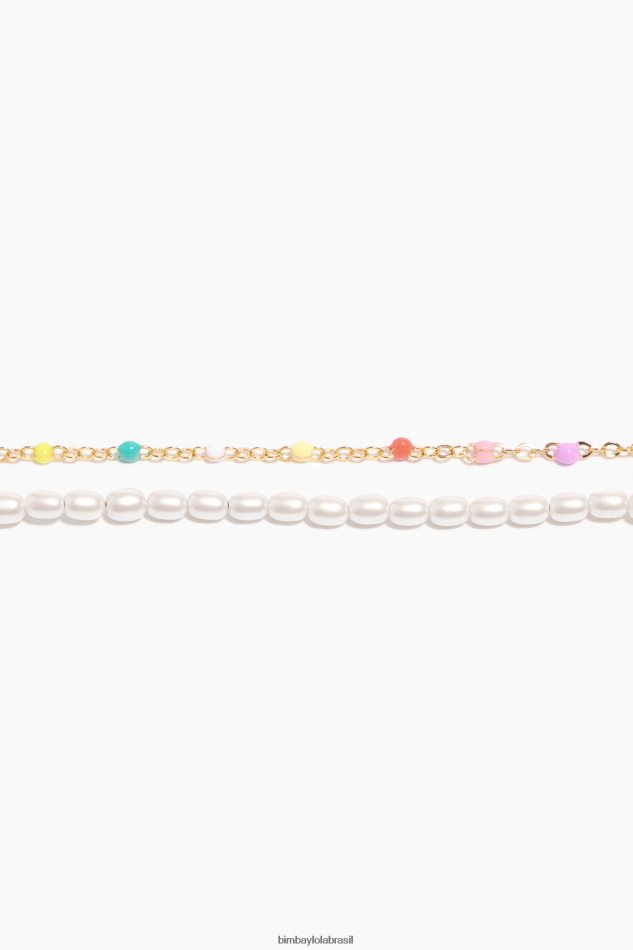acessórios Bimba Y Lola colar de pérolas multicolorido P28JFH791