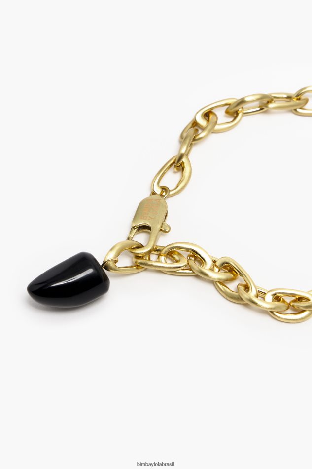 acessórios Bimba Y Lola colar de pedras de links dourado P28JFH680