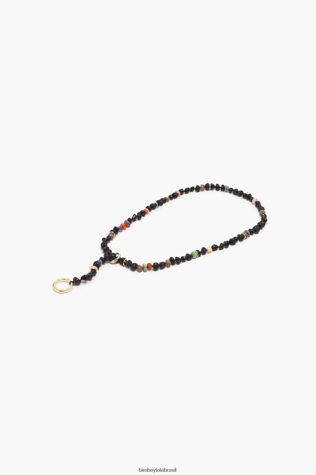 acessórios Bimba Y Lola colar de pedras longas preto P28JFH768