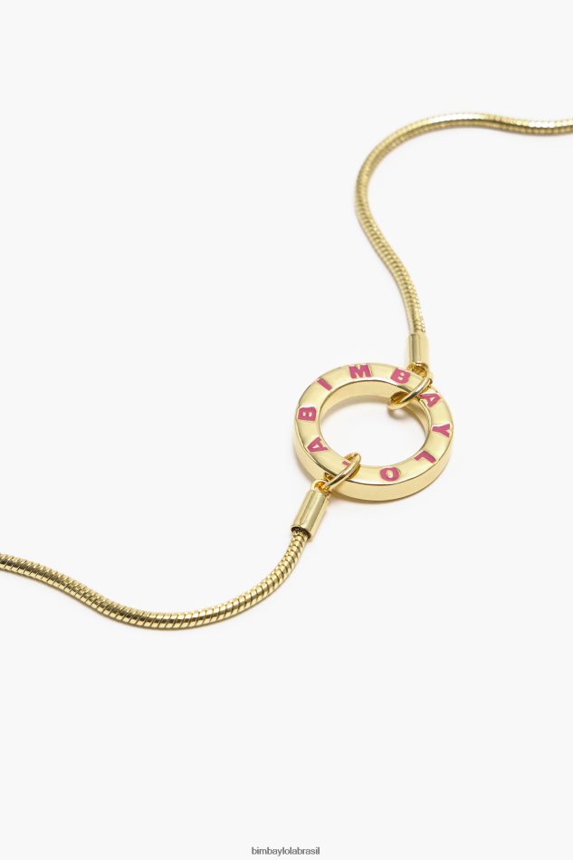 acessórios Bimba Y Lola colar de ráfia multicolor rosa P28JFH700