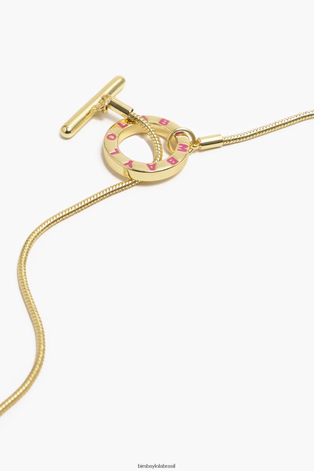 acessórios Bimba Y Lola colar de ráfia multicolor rosa P28JFH700