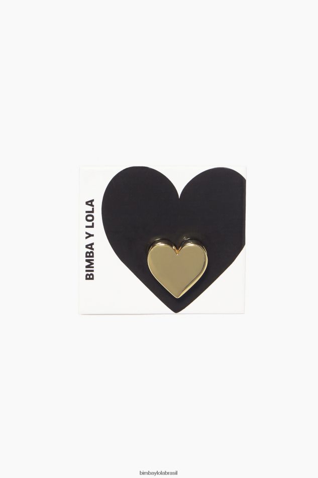 acessórios Bimba Y Lola charme de coração de metal dourado P28JFH727