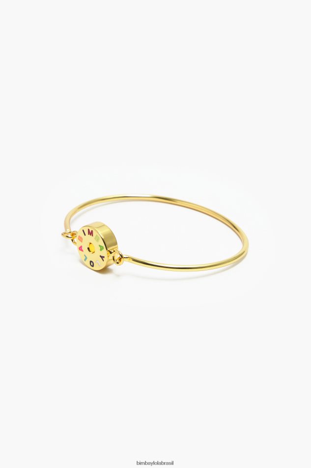acessórios Bimba Y Lola logotipo de pulseira rígida dourado P28JFH835