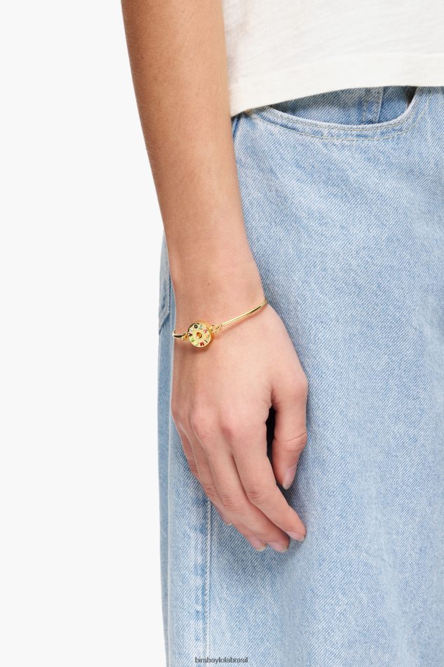 acessórios Bimba Y Lola logotipo de pulseira rígida dourado P28JFH835