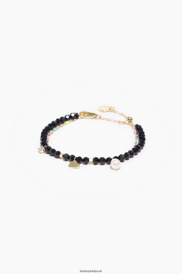 acessórios Bimba Y Lola pulseira de corrente de cristal facetado dourado P28JFH772