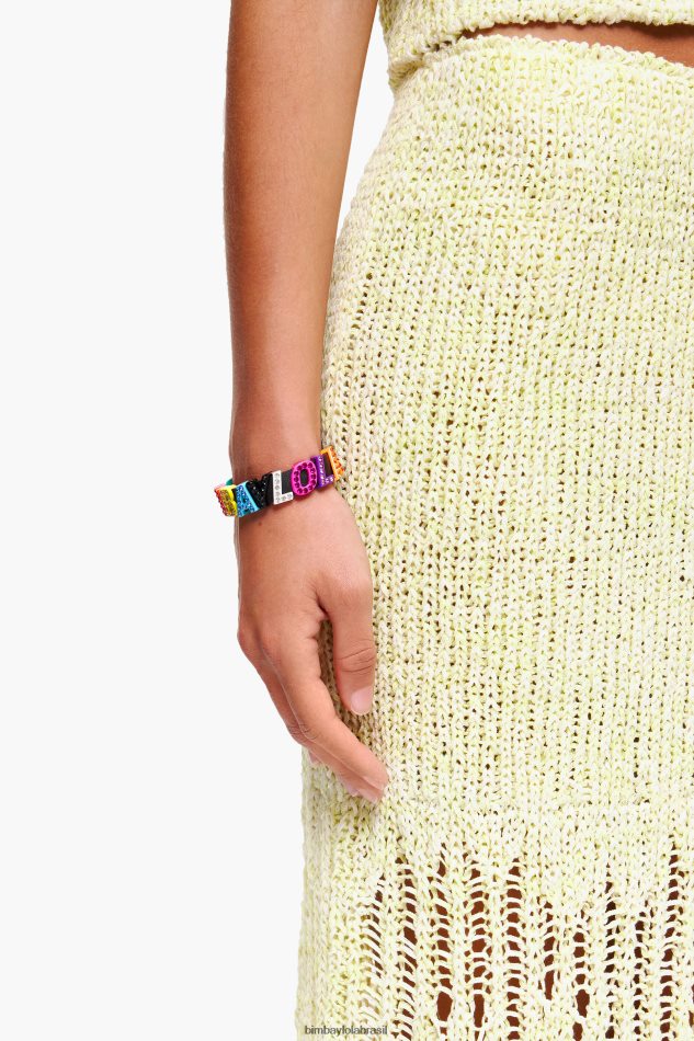 acessórios Bimba Y Lola pulseira de couro com letras logo multicolorido P28JFH1142